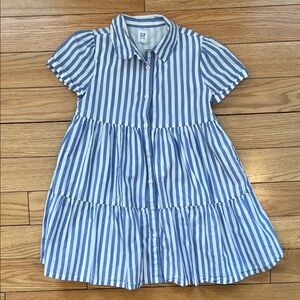 GAP Blue and White Striped Casual Kids Dress